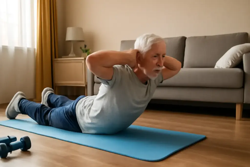 Ginnastica in casa per over 70: la routine semplice che mantiene la schiena forte