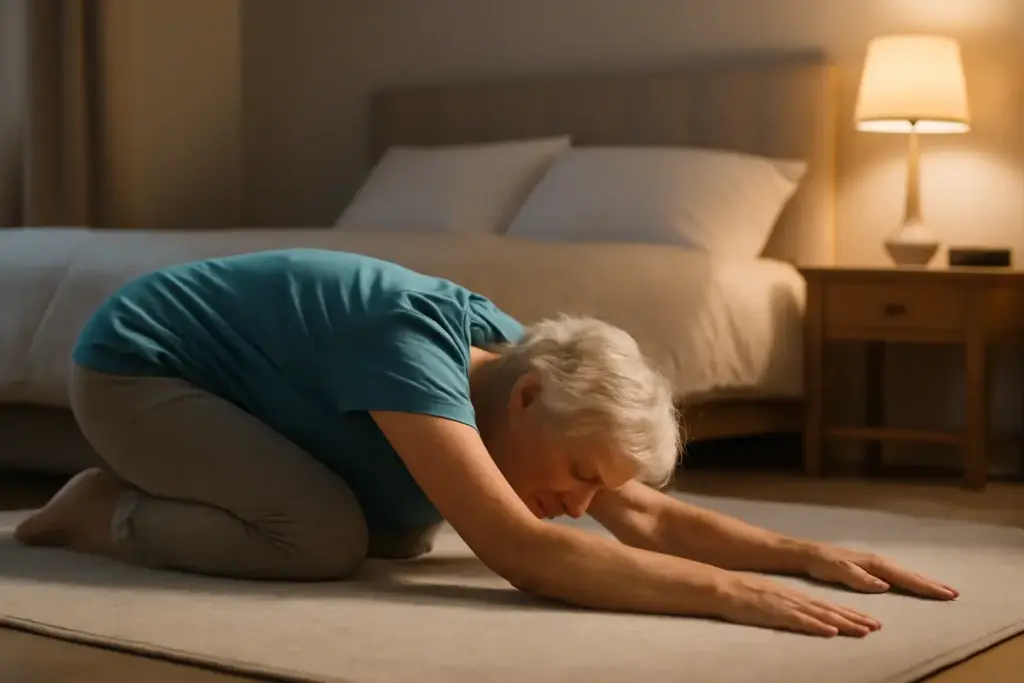 Stretching per la terza età: le posizioni che alleviano tensioni e favoriscono il riposo notturno