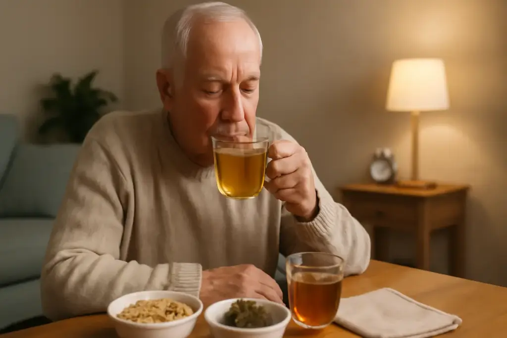 Tisane utili dopo i pasti negli over 65: quelle che favoriscono il sonno e la digestione senza effetti collaterali